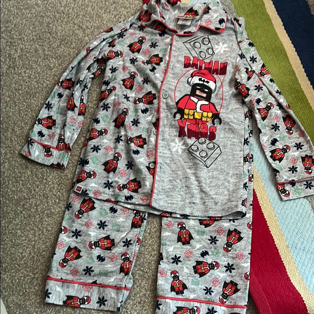 Cozy Gray and Red Pajama Set with Cardinal Print